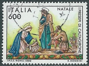 1992 ITALIA USATO NATALE I PRESEPI DI CALTAGIRONE SASSONE 2033 - IT1 - Imagen 1 de 1
