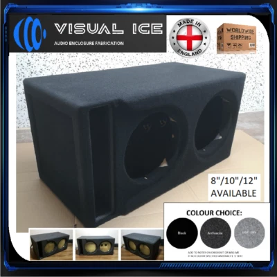 VISUAL ICE 10" 25cm DOUBLE OPTIMUM SLOT PORT VENT SUB BOX SUB ENCLOSURE CAR AUDIO BASS