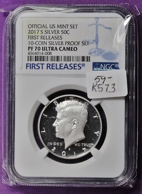 2017-S Kennedy Half.  In NGC Holder.  PF 70 Ultra Cameo.  K573 - Image 1 of 2