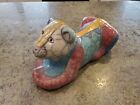 Adorable Vintage Lion Panther Hand Made in South Africa RAKU POTTERY w COA