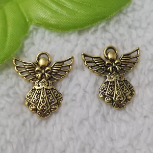Kostenloser Versand 152 Stck. Antik Vergoldet Engel Charms 26X24mm - Bild 1 von 2