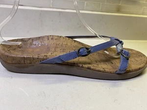 Vionic Orthaheel Solana Orthotic Patent Leather Flip Flop Sandals Periwink Sz 9 - Picture 1 of 12