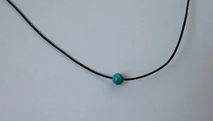 Collar de cuentas verdes cadena de cuero bonita turquesa joyería de playa hombres mujeres adolescentes - Imagen 1 de 4