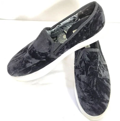 Tênis Steve Madden Feminino 9M Veludo Preto Felicia Shoes Slip On - Imagem 1 de 4