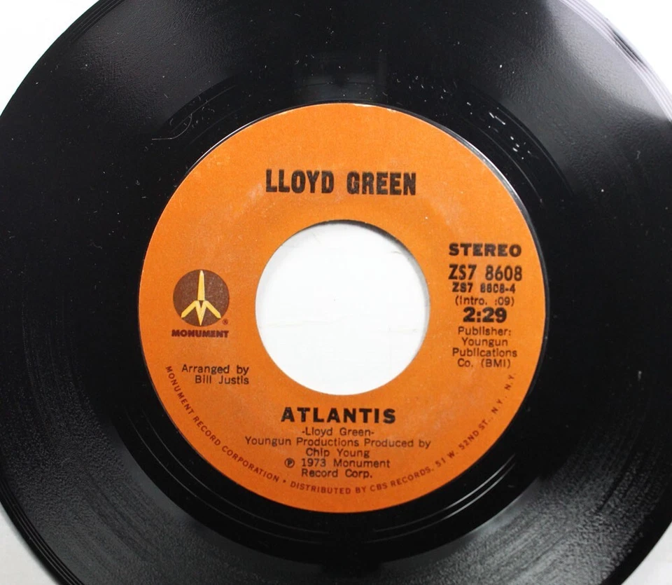 Country Nm! 45 Lloyd Green - Atlantis / An Antonio Rose On Monument Record Corp - Image 1 of 2