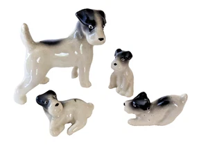 Vintage ERPHILA Porcelain Terrier Dog Family  Figurines Porcelain Germany - Picture 1 of 15