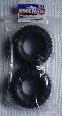 Juego de neumáticos Tamiya RC Monster Pin Spike (2 piezas) para Monster Beetle # 50374  Foto 1 de 2