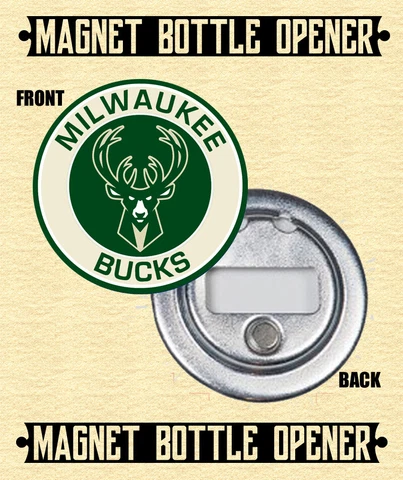 Milwaukee Bucks - Magnet Bottle Opener - Choose From 12 Designs Cover