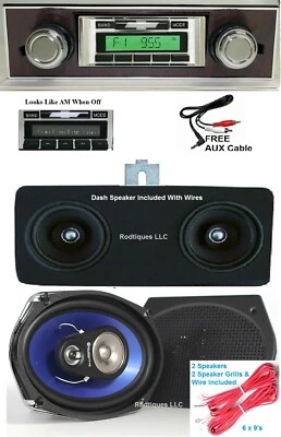 67-68 Camaro Radio Radio + Stereo Dash Replacement Speaker + 6x9's 230 WG  w/ AC Foto 1 de 3