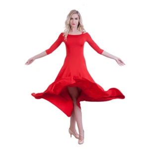 Latein Ballsaal Tanzkleid modern Salsa Walzer Standard langes Kleid #N087 2 Farben - Bild 1 von 10