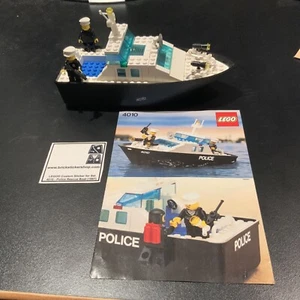 LEGO 4010 Police Rescue Boat Ship 1987 COMPLETE + Manual + New Sticker Sheet - Picture 1 of 9