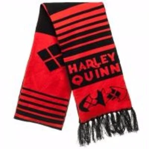  Harley Quinn Logo W/ Names Jacquard Knit Text Scarf - Picture 1 of 1