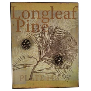 Botanical Metal Hanging Magnet Board "Longleaf Pine" W/ Pinecone Magnets,scratch - Picture 1 of 9