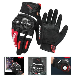Guantes de motocicleta fibra de carbono para motocicletas pantalla táctil motocicleta carretera carreras guante EE. UU. - Imagen 1 de 12