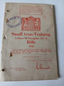 Small arms training pamphlet Rifle 1942. WW2 booklet. - Picture 1 of 5