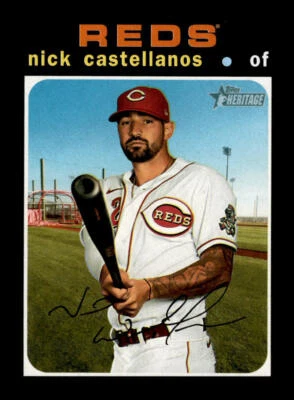 2020 Topps Heritage Nick Castellanos #555 Cincinnati Reds - Image 1 of 2