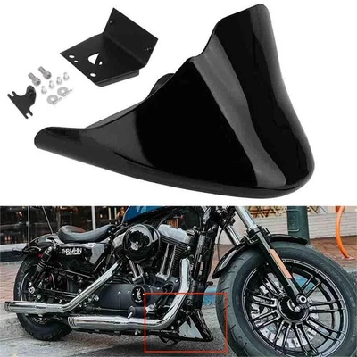 Glossy Black Front Chin Spoiler Fairing For Harley Sportster 883 XL883 2004-2008 Foto 1 de 4