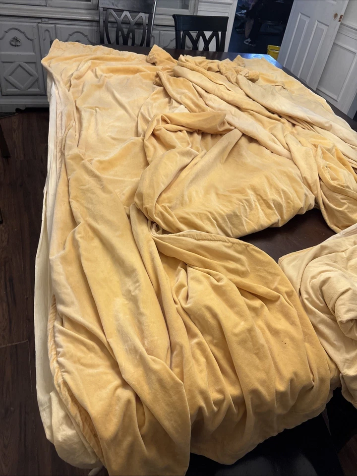 Cortinas amarillas doradas The Company Store CUATRO (4) paneles 50*105 (dobladillo desde 120) Foto 1 de 4