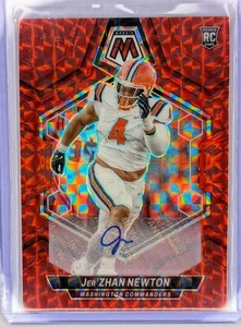 JER'ZHAN NEWTON 2024 MOSAIC ROOKIE RED MOSAIC PRIZM AUTO /199 COMMANDERS - Picture 1 of 3