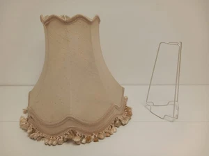 Retro Vintage 14" Beige Lamp Shade 8 Panels Bell Shape Inc Tassels Classic - Picture 1 of 10