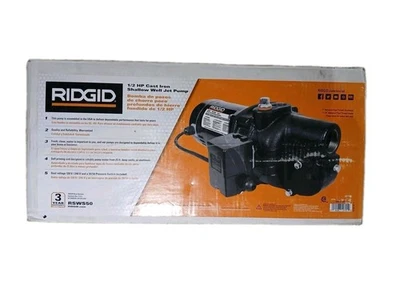 RIGID RSWS50 1/2 HP CAST IRON SHALLOW WELL JET PUMP **NEW IN BOX** - Image 1 of 4
