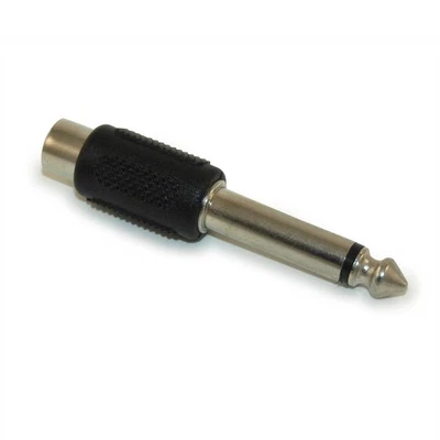 1/4inch Mono Jack (Male) to RCA (Female) Adapter  Nickel Plated - Image 1 of 2