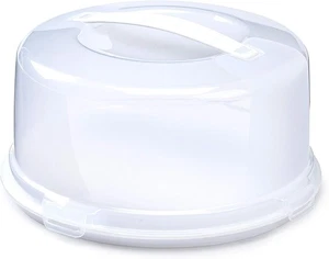 ACCURATE Round Plastic Cake Box Carrier 30 cm – White, Locking Clips - Picture 1 of 4