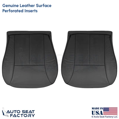 Mercedes Benz Clase E E430 1996-2002 cuero genuino cubiertas inferiores delanteras negras Foto 1 de 4