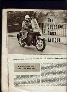 THE MOTOR CYCLE (NO COVER) FEBRUARY 20TH 1958 - ROYAL ENFIELD CRUSADER ROAD TEST - Picture 1 of 2