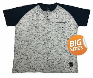 Big Size Mens Raglan Henley Front Pocket Baseball Shirt 2XL - Picture 1 of 3