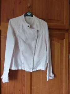 Marks And Spencer Indigo Collection Linen Jacket pale pink - size 14 - Picture 1 of 10