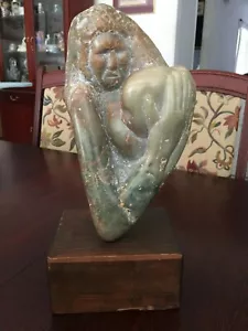 Mother and baby sculpture / Art Piece CARVED/POLISHED STONE (Jade?) - Picture 1 of 9