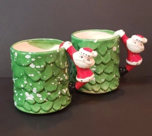 Vtg MC Rare 1960 Holt Howard Hugging Santa Wintergreen Christmas Mugs - READ - Picture 1 of 20