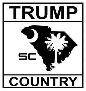 SC Trump Country Diecut Sticker 8" XL South Carolina 2024 BLACK - Picture 1 of 2