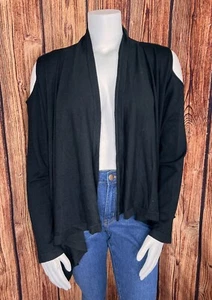 NEW! Attitudes by Renee Women's 2X Plus Cold Shoulder Waterfall Knit Cardigan - Picture 1 of 4