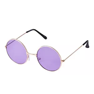 Occhiali da sole rotondi stile John Lennon con lenti viola retrò adulti uomo donna - Foto 1 di 11