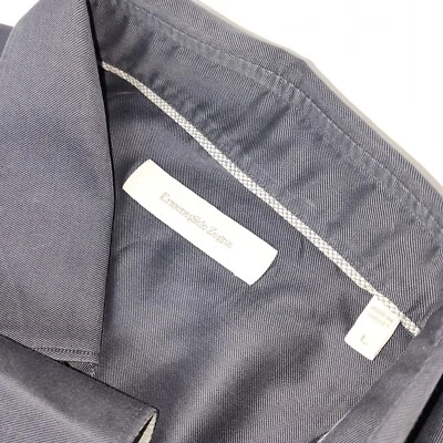 Camisa Ermenegildo Zegna Manga Larga Talla Grande Gris 100% Algodón Hecha en Turquía Foto 1 de 4