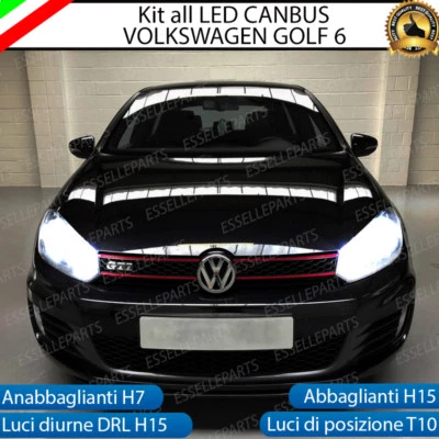 KIT LED VW GOLF 6 ANABBAGLIANTI + ABBAGLIANTI + DIURNE + POSIZIONE CANBUS 3.0 - Immagine 1 di 4
