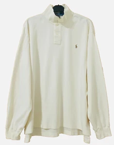 Vintage Polo by Ralph Lauren Herren Gr. XL Elfenbein Langarm 100% Baumwolle Pony - Bild 1 von 12