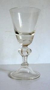 ANTIKES POKALGLAS KELCHGLAS MIT 7 LUFTBLASEN PERLEN LAUENSTEIN MIT CHIP - Bild 1 von 9