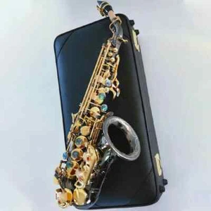 new S-991 Curved Soprano Saxophone Black Gold key B Flat Brass Professional Sax - Picture 1 of 8