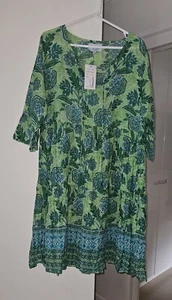One Summer size 18 Layla green floral crinkle cotton dress brand new with Tags - Picture 1 of 6