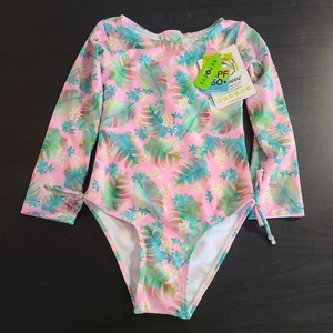 Flap Happy Girls Swimsuit Long Sleeve UPF 50 Charlie Rash Guard Pink SZ 5 NWT - Picture 1 of 8