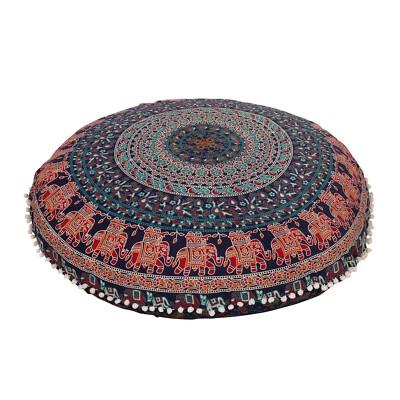 Cushion Couch Seating Large Zipped Throw Hippie Decorative Ottoman Boho Poufs  - Image 1 of 4