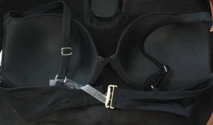 New Victoria’s Secret SWIM 38D Push Up Bikini Top Swim Suit Black Padded N5930 - Picture 1 of 3