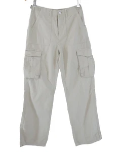 Bershka Cargo Trousers Pants Baggy Straight Leg Light Grey 100% Cotton Urban 10 - Picture 1 of 10