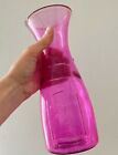 1 QT bouteille de lait vase carafe verre gaufré style campagnard qualité ROSE FUCHSIA