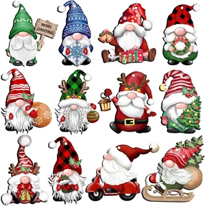 24pc Christmas Gnome Wooden Hanging Ornaments - Tree & Party Decorations - Picture 1 of 12