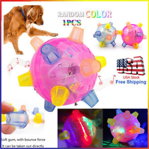 Jumping Activation Ball for Dogs/Cat - Music LED Bouncing Pet Glowing Ball Toy.