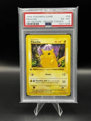 Pokémon TCG Pikachu Yellow Cheeks 1st Edition Base Set 1999 Card #58/102 WOTC - Image 1 of 2